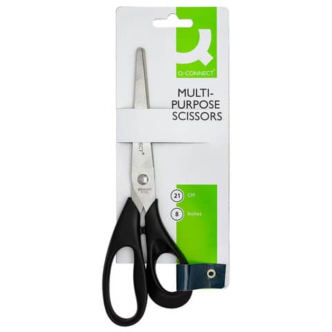 Forbici universali in blister Q-Connect nero 20,5 cm - E-KF01227 IA